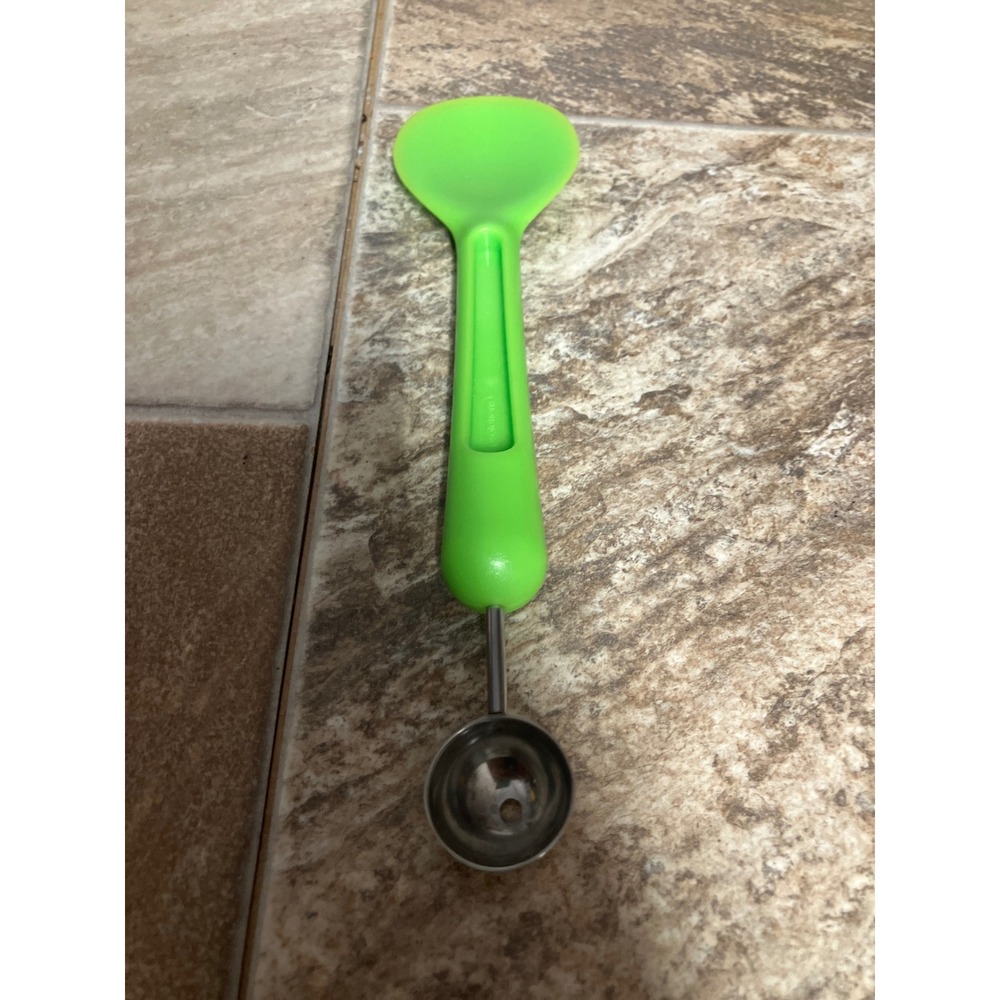 Prep Solutions Melon Baller and Silicone Scraper Dual Ended Kitchen Tool Green